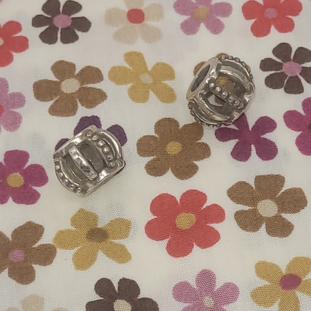 2 Brighton Silver Cage Beads & Brighton Pouch, NWOT
